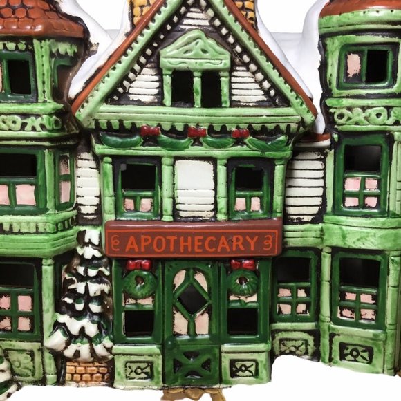 Lefton Christmas Apothecary Building #06900 Geo Z. Lefton Ceramic 1988 - Picture 5 of 14